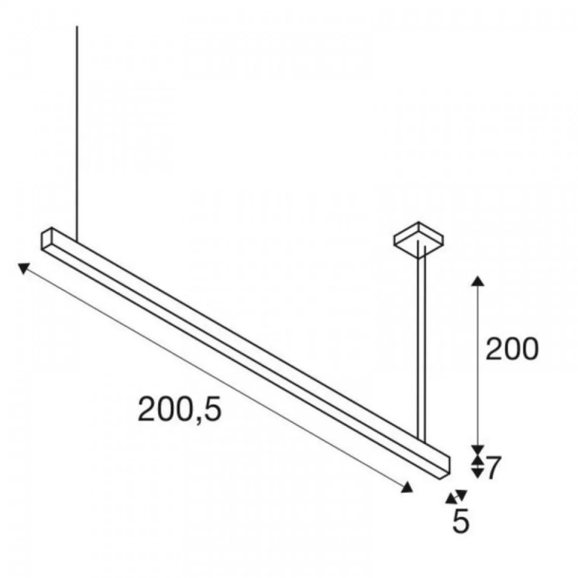 SLV 1001406 GLENOS LED 3000K schwarz 2 m dimmbar 1-10V