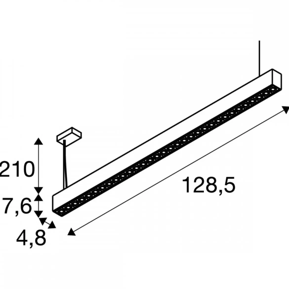 SLV 1010509 GLENOS PRO LED Pendelleuchte DALI 120cm 3000K weiß schwarz