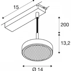 SLV 1009134 GRIP! FLAT Pendelleuchte 1-Phasen Hochvolt-Stromschiene CCT Phase weiß