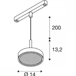 SLV 1009018 GRIP! FLAT 48V Pendelleuchte CCT schwarz 430lm