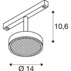 SLV 1009016 GRIP! FLAT 48V Spot CCT DALI schwarz 430lm