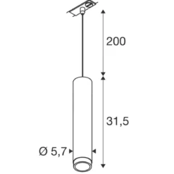 SLV 1008471 GRIP! L 1-Phasen Pendelleuchte GU10 max. 6W schwarz gold