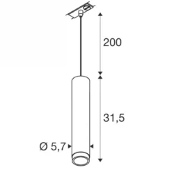 SLV 1008472 GRIP! L 1-Phasen Pendelleuchte GU10 max. 6W bronze schwarz