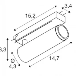 SLV 1008430 GRIP! M 1-Phasen Spot zylindrisch 2000-3000K 15W Dim-to-Warm PHASE 42° weiß schwarz