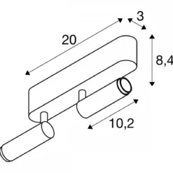 SLV 1009045 GRIP! S double Deckenaufbauleuchte 3000K 29° Phase weiß schwarz