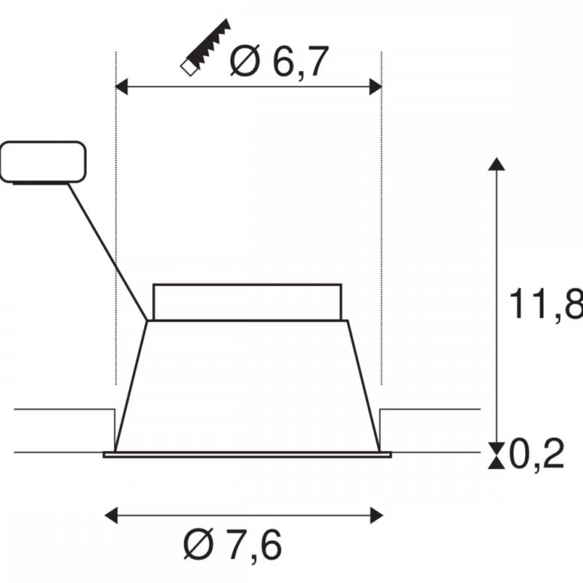 SLV 1005435 HORN GU10 Deckeneinbauleuchte schwarz 25W blower door getestet