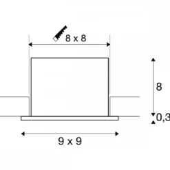SLV 1007551 KADUX Deckeneinbauleuchte single 3000K 38° IP20 quadratisch schwarz