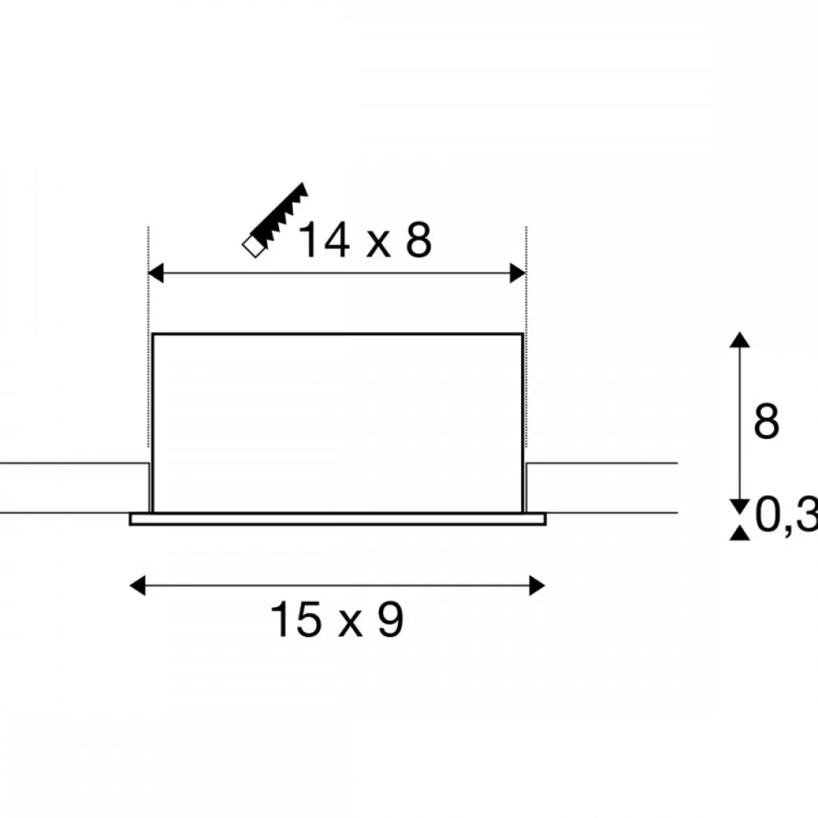 SLV 1007560 KADUX Deckeneinbauleuchte double 3000K 38° IP 20 quadratisch weiß