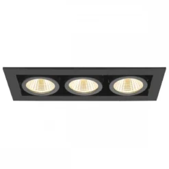 SLV 1007567 KADUX Deckeneinbauleuchte triple 3000K 38° IP20 quadratisch schwarz
