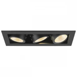 SLV 1007567 KADUX Deckeneinbauleuchte triple 3000K 38° IP20 quadratisch schwarz