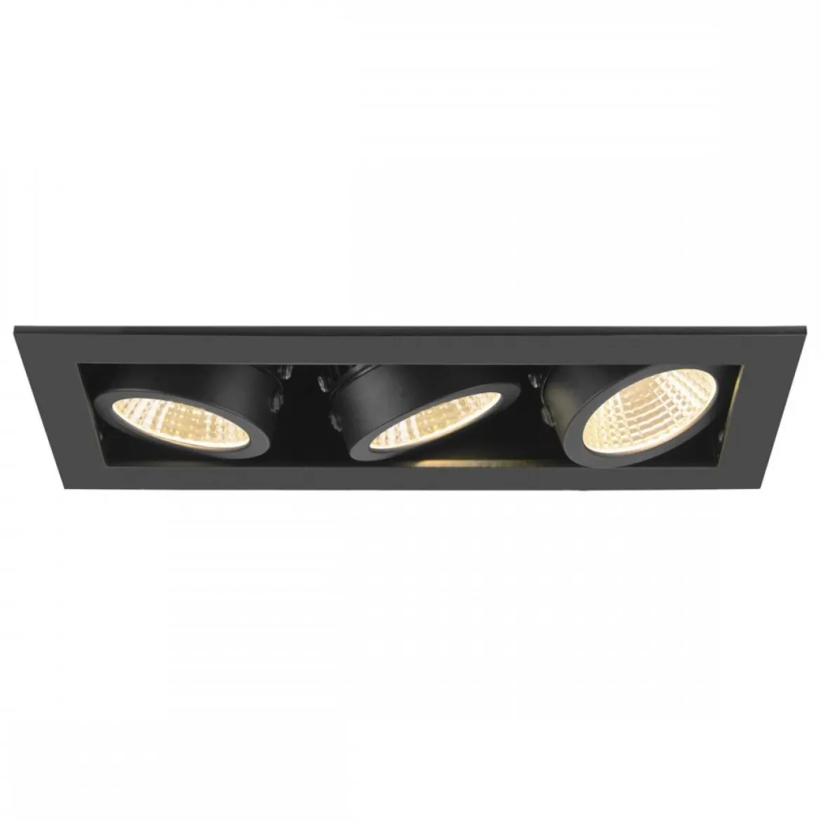 SLV 1007567 KADUX Deckeneinbauleuchte triple 3000K 38° IP20 quadratisch schwarz