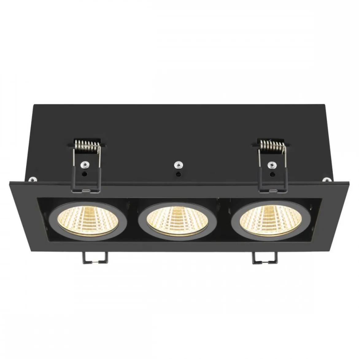 SLV 1007567 KADUX Deckeneinbauleuchte triple 3000K 38° IP20 quadratisch schwarz