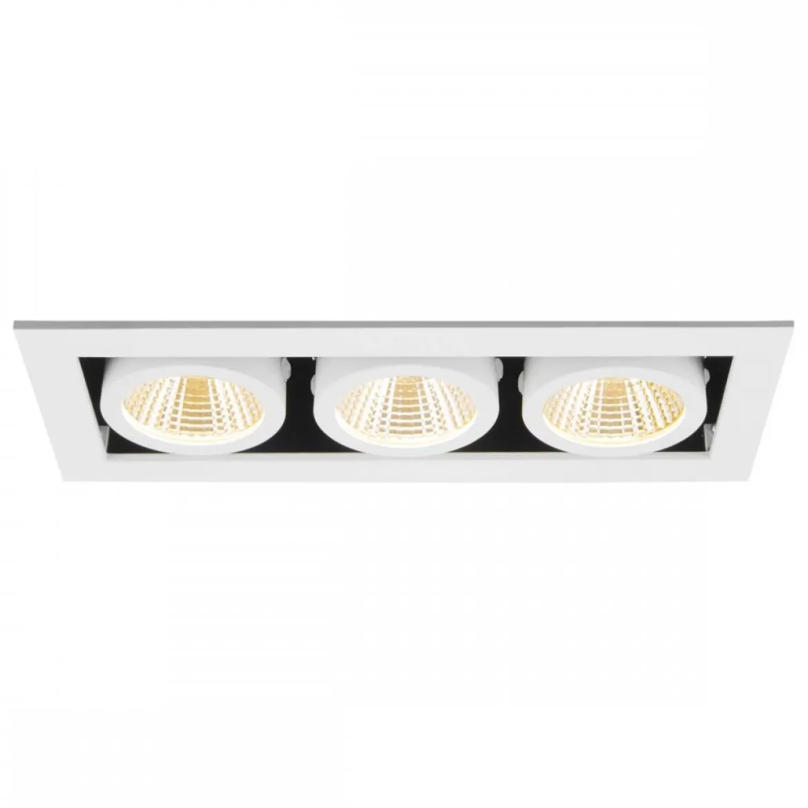 SLV 1007568 KADUX Deckeneinbauleuchte triple 3000K 38° IP20 quadratisch weiß