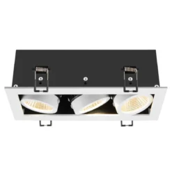 SLV 1007568 KADUX Deckeneinbauleuchte triple 3000K 38° IP20 quadratisch weiß