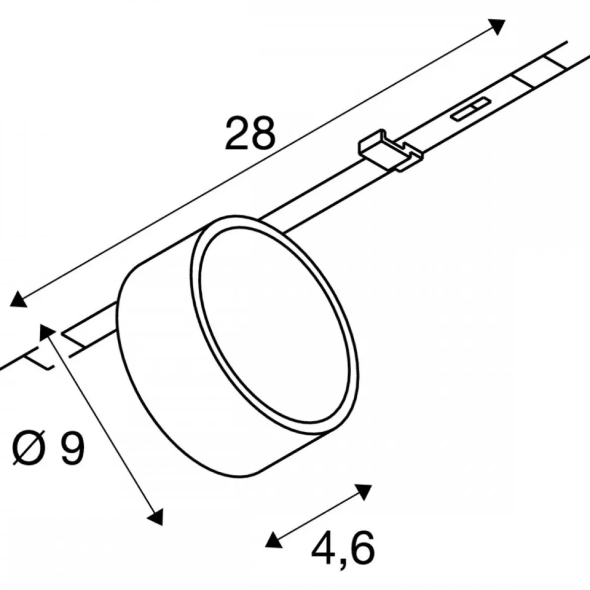 SLV 1010249 KALU 2.0 Spot für 3-Phasen Stromschiene 4000K schwarz 36° DALI 2