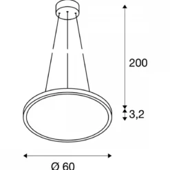 SLV Leuchte 1003046 PANEL 60 DALI Indoor LED Pendelleuchten rund grau 3000K