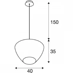 SLV Leuchte 1003444 PANTILO CONVEX 40 Indoor Pendelleuchte E27 chrom