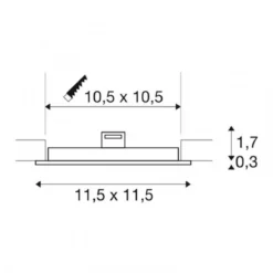 SLV Leuchte 1003011 SENSER 12 Indoor LED Deckeneinbauleuchte eckig weiß