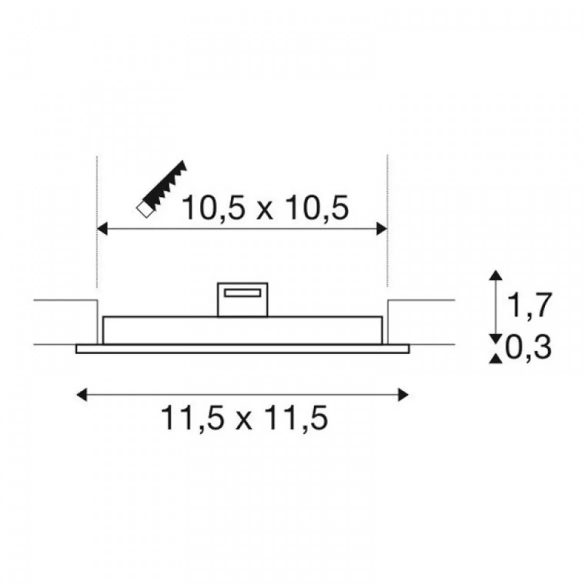 SLV Leuchte 1003011 SENSER 12 Indoor LED Deckeneinbauleuchte eckig weiß