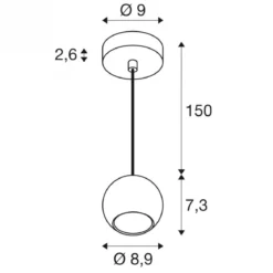 SLV 1008172 LIGHT EYE® 90 Pendelleuchte matt schwarz GU10