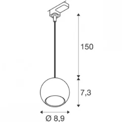 SLV 1008170 LIGHT EYE® 90 3-Phasen Pendelleuchte GU10 max. 6W matt schwarz