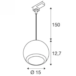 SLV 1008176 LIGHT EYE® 150 3-Phasen Pendelleuchte GU10 max. 13W matt schwarz