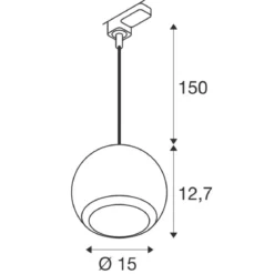 SLV 1008177 LIGHT EYE® 150 3-Phasen Pendelleuchte GU10 max. 13W matt weiß