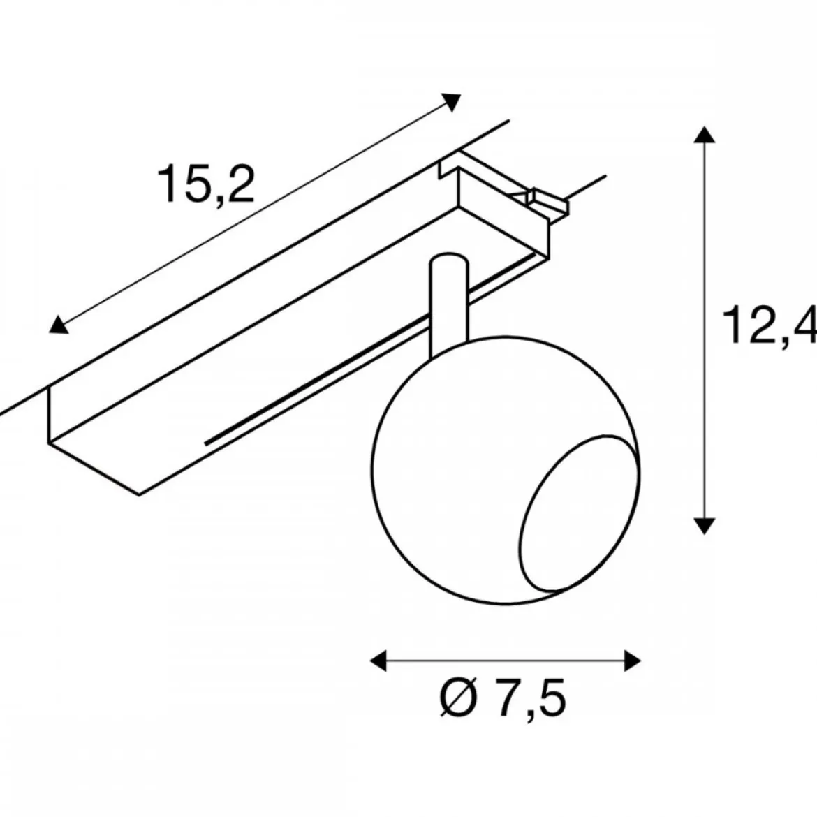 SLV 1010448 LIGHT EYE®2.0 Spot für 1-Phasen Schiene 2700K schwarz 30°