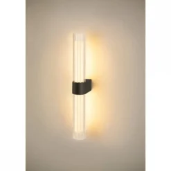 SLV 1007618 LYGANT double Wandaufbauleuchte 3000K schwarz IP44
