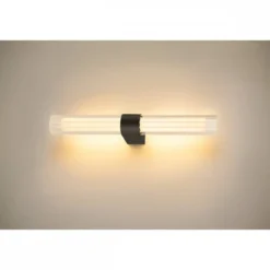 SLV 1007618 LYGANT double Wandaufbauleuchte 3000K schwarz IP44