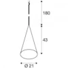 SLV 1008500 MAGICO 20 Pendelleuchte E27 Pendellänge 180cm max. 10W matt schwarz