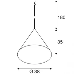SLV 1008504 MAGICO 38 Pendelleuchte E27 Pendellänge 180cm max. 10W matt weiß