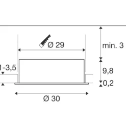 SLV 1008629 MEDO® 30 Deckeneinbauleuchte frame 3000-4000K 70° IP20 rund weiß