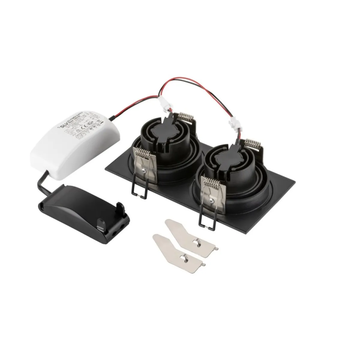 SLV 1008514 NEW TRIA® 155 Deckeneinbauleuchte eckig 3000K zweiflammig PHASE 38° schwarz