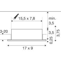 SLV 1008511 NEW TRIA® 155 Deckeneinbauleuchte eckig 2700K zweiflammig PHASE 38° weiß
