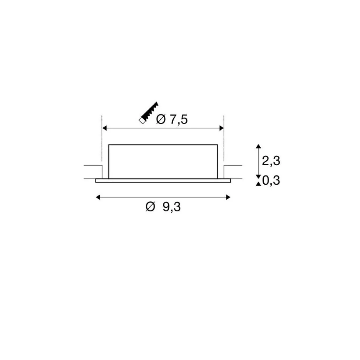 SLV 1007374 NEW TRIA® 75 Deckeneinbauleuchte rund max.10W GU10 weiß