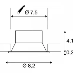 SLV 1007489 NEW TRIA® 75 Deckeneinbauring vertieft 82mm IP20 weiß