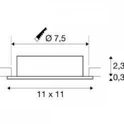 SLV 1007627 NEW TRIA® 75 XL Deckeneinbauleuchte quadratisch max. 10W GU10 weiß