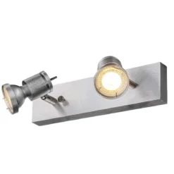 SLV No. 147442 ASTO II Wand- und Deckenleuchte alu gebürstet 2xGU10 Spot max. 75W