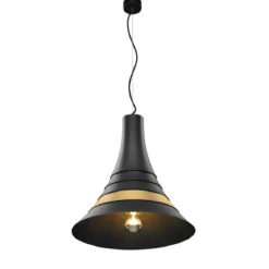 SLV No. 1001265 BATO 45 PD Indoor Pendelleuchte schwarz messing E27 max. 60W