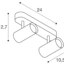 SLV 1008716 NOBLO® Wandlampe oder Deckenlampe double rund 2700K PHASE 32° weiß