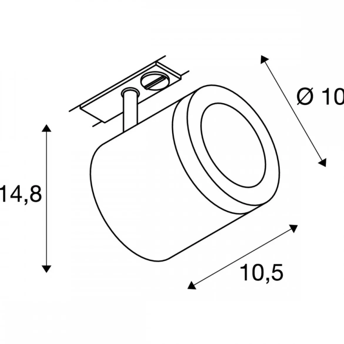 SLV No. 1000712 ENOLA_C Spot schwarz 11,2 W 3000 K 55 ° inklusive 1-Phasen-Adapter