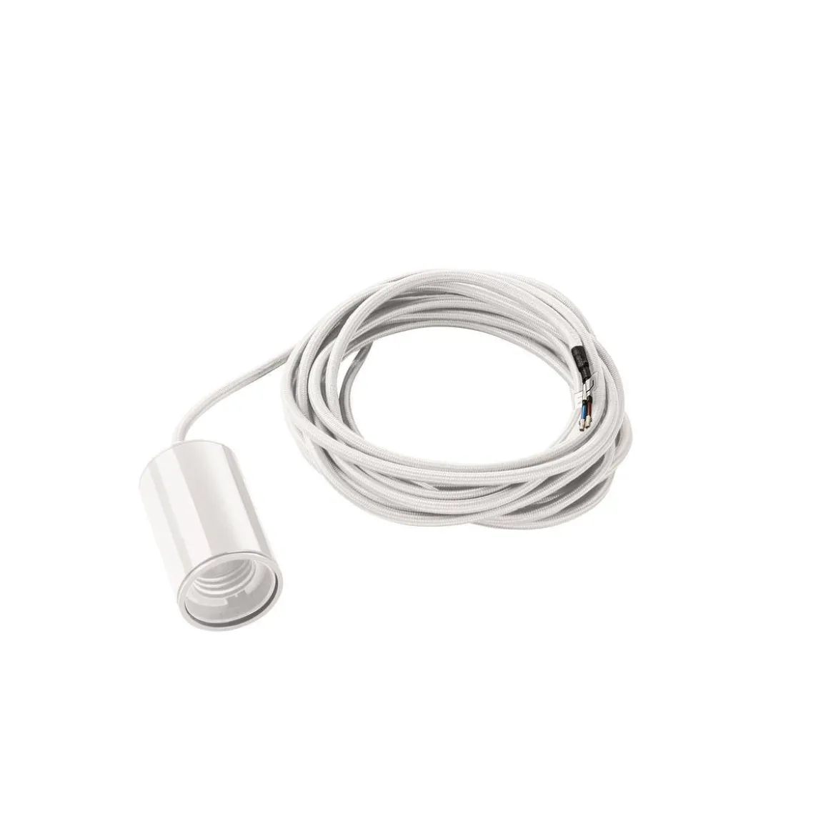 SLV No. 132691 FITU Pendelleuchte A60 rund weiß 5m Kabel mit offenem Kabelende max. 60W