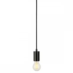 SLV No. 132690 FITU Pendelleuchte A60 rund schwarz 5m Kabel mit offenem Kabelende max. 60W