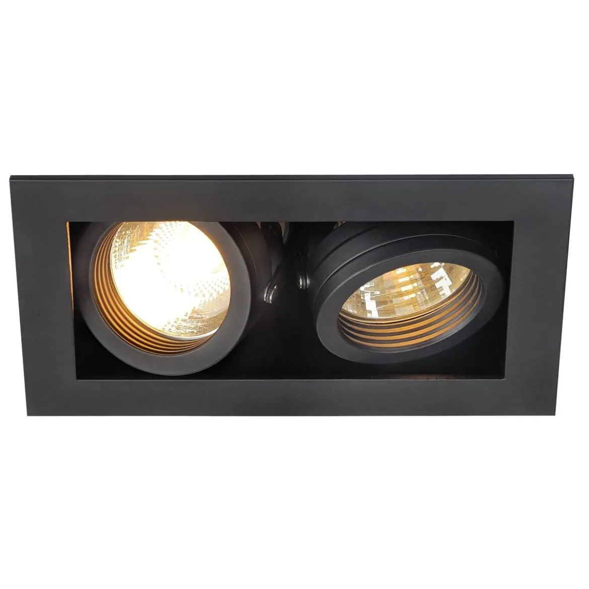 SLV No. 115520 KADUX 2 GU10 Downlight eckig mattschwarz max. 2x50W