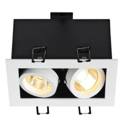 SLV No. 115521 KADUX 2 GU10 Downlight eckig mattweiss max. 2x50W