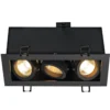 SLV No. 115530 KADUX 3 GU10 Downlight eckig mattschwarz max. 3x50W
