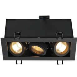 SLV No. 115530 KADUX 3 GU10 Downlight eckig mattschwarz max. 3x50W