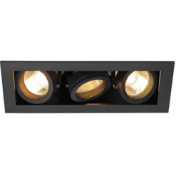 SLV No. 115530 KADUX 3 GU10 Downlight eckig mattschwarz max. 3x50W
