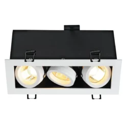 SLV No. 115531 KADUX 3 GU10 Downlight eckig mattweiss max. 3x50W
